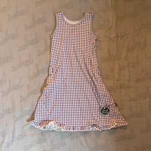 Summer Boho Dress Gingham Purple 3T Sweet Bamboo